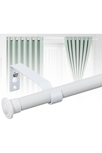 Whimlets Șină metalică extensibilă pentru perdea cu inele, 76-116 cm, diametr...