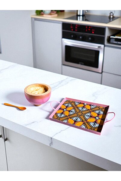 RİVO HOME DECOR Decorative Patterned Presentation Tray 30X20 cm