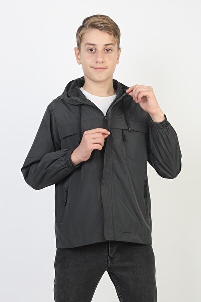 ASYAKİDS CLUB Boy's Hooded Pocket Lined Seasonal Raincoat