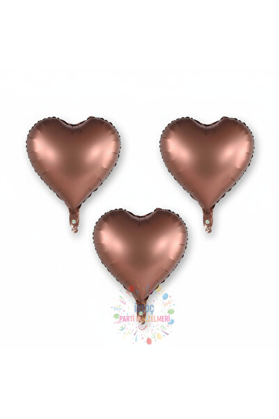 İSTOÇ PARTİ Caramel Color Heart Foil Balloon 3 Pieces