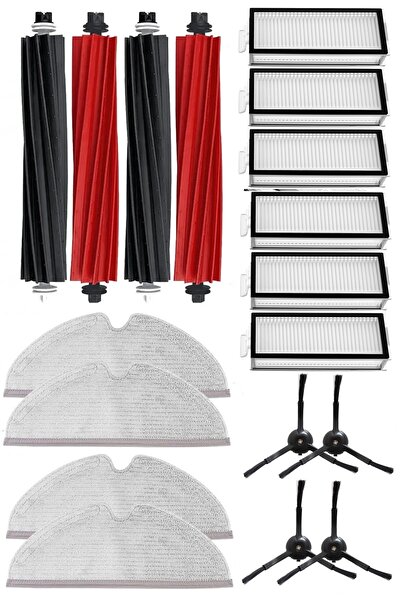 Rovexa Συμβατό με Roborock Q8 Max & Q8 Max Plus 6-Month Life Kit με μαύρη πλαϊνή βούρτσα