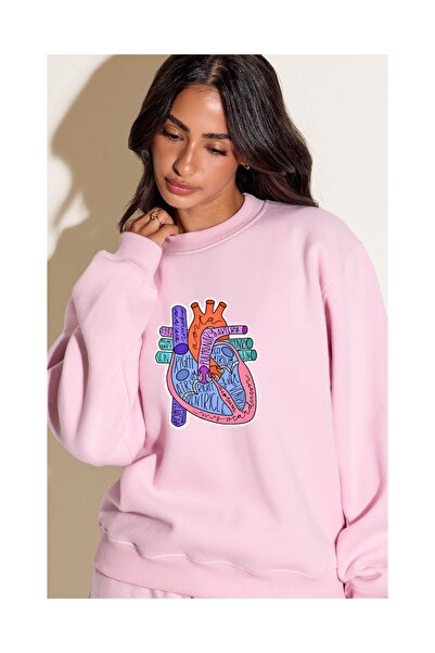 Tubinyoo سويت شيرت مطبوع عليه قلب تشريحي