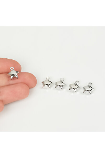 yfhobi 1 Adet - 12 mm Yıldız Desen Metal Uç, Takı İçin Charm Uç, Rodyum Kapla...