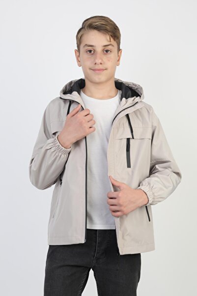 ASYAKİDS CLUB Boy's Hooded Pocket Lined Seasonal Raincoat