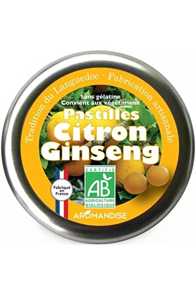 Aromandise Bomboane făcute manual cu lămâie și ginseng, 45g,