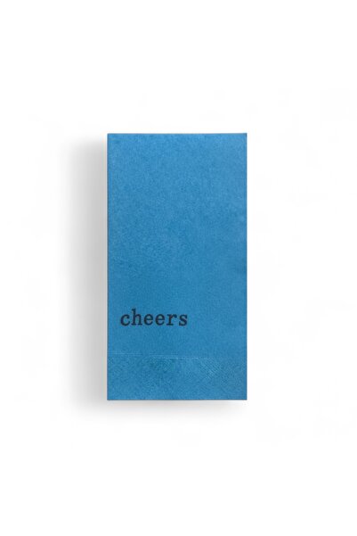 Poros Store Colorful Napkin Cheers Printed Turquoise 20 Pieces
