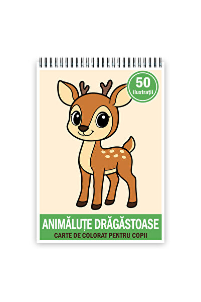 Legendary Gifts Carte de colorat, 50 de ilustrații drăguțe cu animale, 106 pagini, Format A3: A3