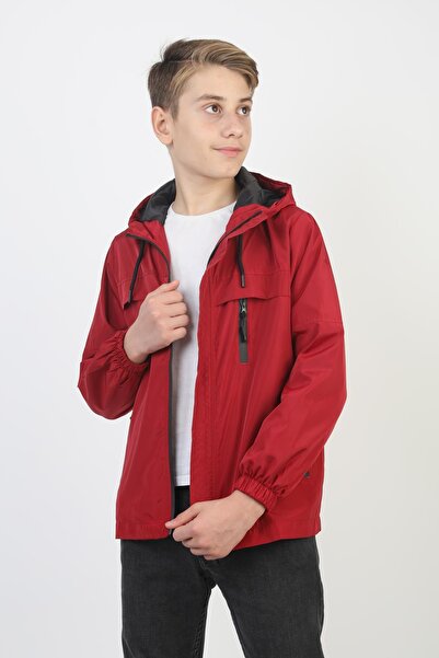 ASYAKİDS CLUB Boy's Hooded Pocket Lined Seasonal Raincoat