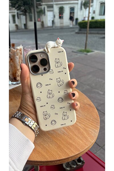 MustCase iPhone 16 Pro Max Kılıf 3D Oyuncaklı Kedi Tasarımlı Esnek Silikon Kılıf