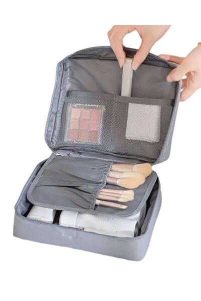 VEYA Gray Makeup Organizer Bag for Cosmetics and Personal Supplies