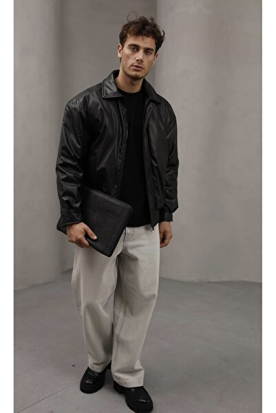 gentofSKY Базова шкіряна куртка оверсайз - сучасний та стильний вигляд