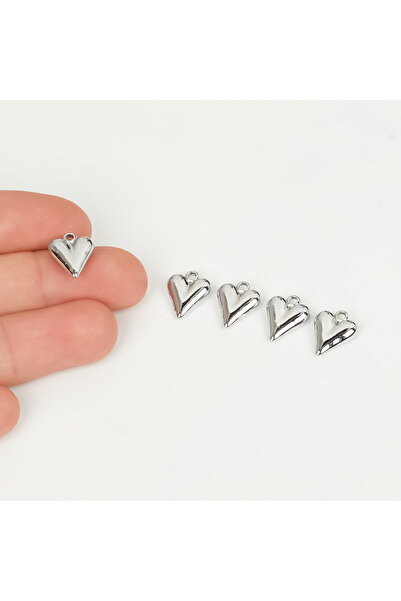 yfhobi 1 Adet - 12 mm Kalp Desen Metal Uç, Takı İçin Charm Uç, Rodyum Kaplama...