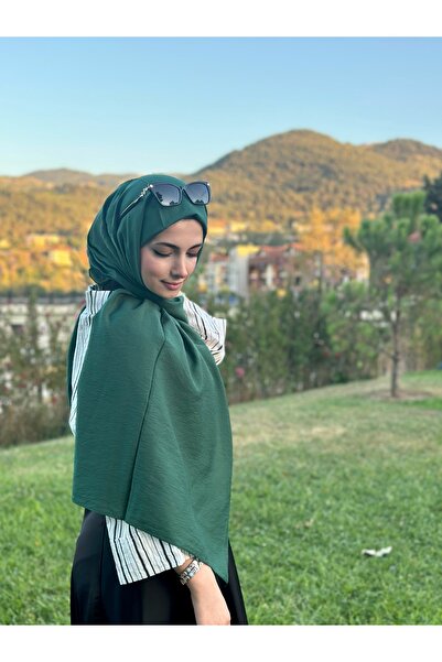 Lantliv Hijab Viscose Silk Blended Aerobin Fabric Solid Color Shawl, Self Wrinkle Pattern Shawl