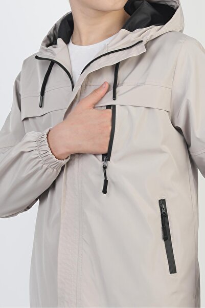 ASYAKİDS CLUB Boy's Hooded Pocket Lined Seasonal Raincoat