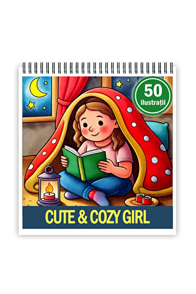 Legendary Gifts Βιβλίο ζωγραφικής, 50 εικόνες Χαριτωμένο & Άνετο Κορίτσι, 106...