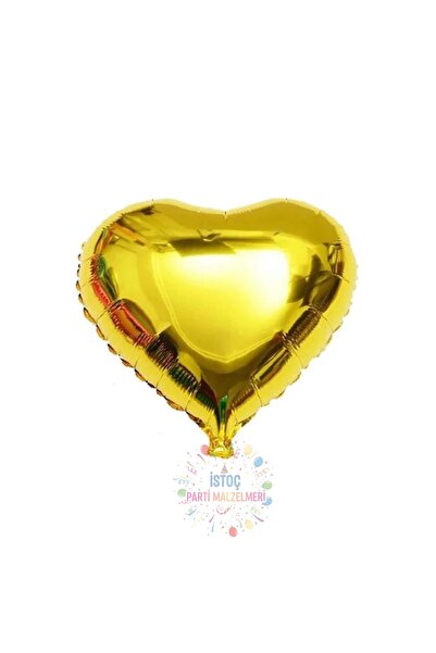 İSTOÇ PARTİ Gold Gold Color Heart Foil Balloon