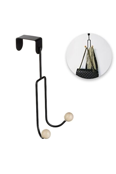 BREZIUM Suport dublu pentru ușă, 19x11 cm, negru,