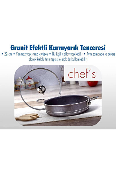 Chef's Granit efektli Karnıyarık Tenceresi 22 cm