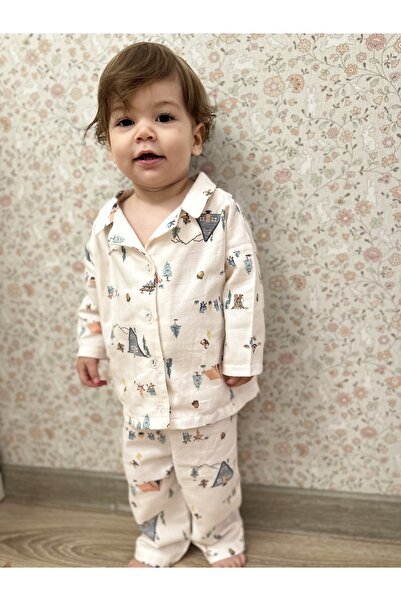 BabyDia Cotton Camping Patterned Pajama Set