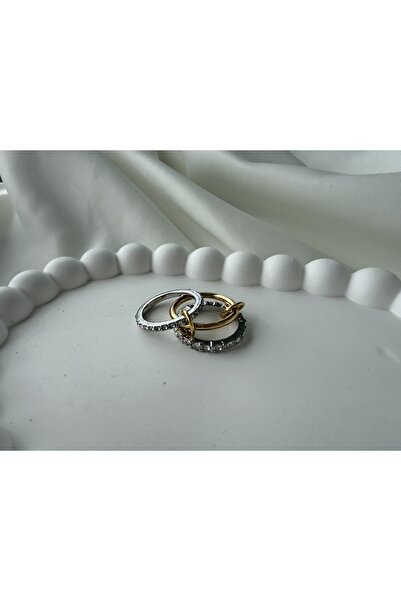 all mine خاتم فولاذي متعدد الوصلات بلونين