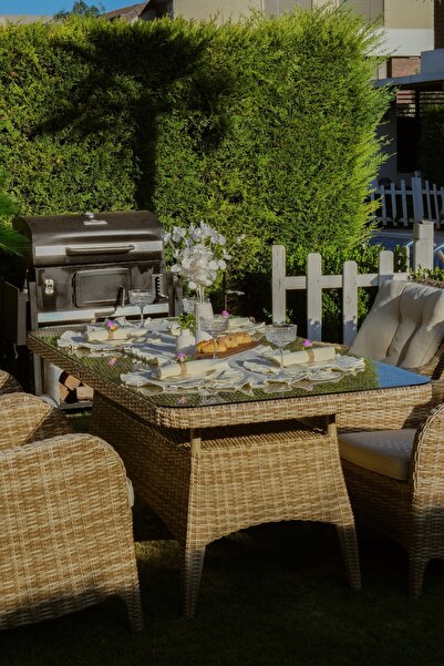 Konyaaltı Çeyizevi Fırfırlı Masa Takımı – 45x150 cm Runner + 6 Amerikan Servi...