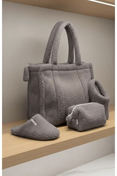 ByPanduf Shoulder Bag and Cosmetic Bag Home Slippers Three-Piece Set