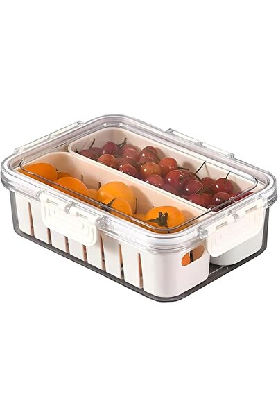 The Bros صناديق تنظيم الثلاجة، أغطية، حاويات تخزين طعام محكمة الغلق، سلال قابلة للإزالة، الفواكه و