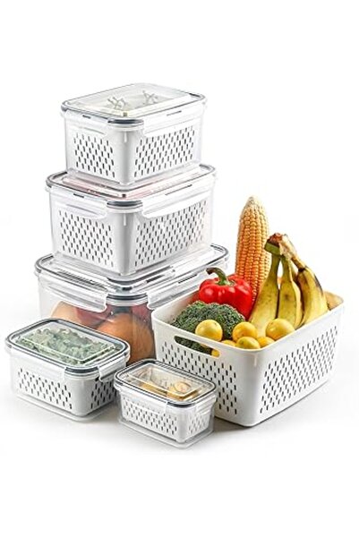 The Bros Lrge Food Storage Containers Colnders Airtight Leakproof Fridge Bins Bp free Microwve