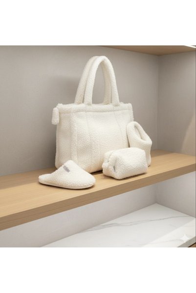 ByPanduf Shoulder Bag Cosmetic Bag Home Slippers Three-Piece Set