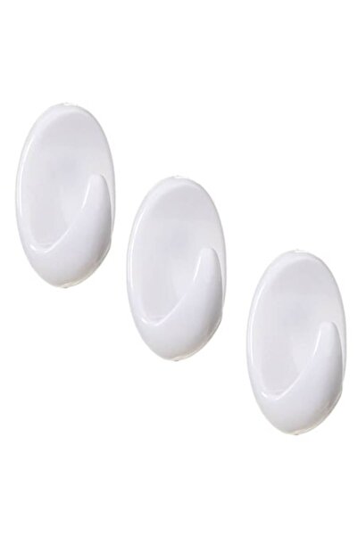 BREZIUM Cuier autocolant, 3 buc, 5cm, Alb,