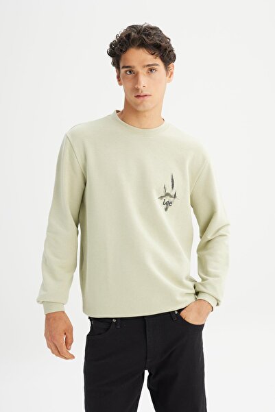 Lee Men's Printed Sweatshirt Light Green