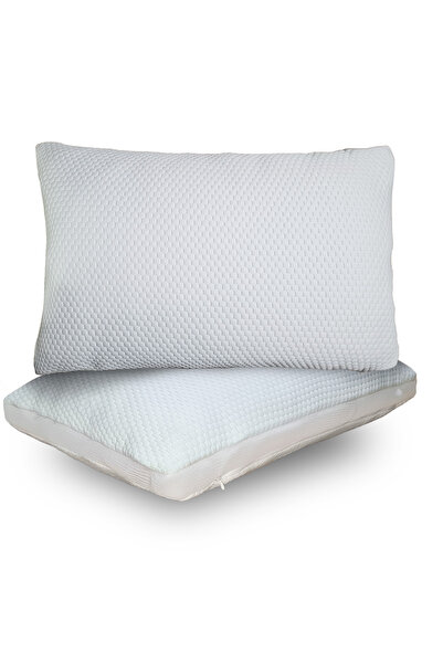 PUFYMAX 2 Super Air-Conditioned Pillows, Cotton Fabric Air-Channel Pillow, 1St Grade Bead Silicone 1000 Gr