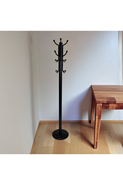 EROFİS Ayaklı Metal Siyah Spot | Ev ve Ofis Için Siyah Elbise Askılığı