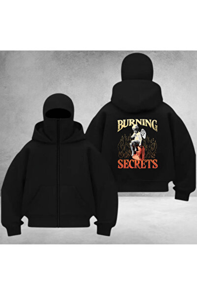 DEEFWEAR Hanorac unisex cu fermoar Ninja cu imprimeu pe spate