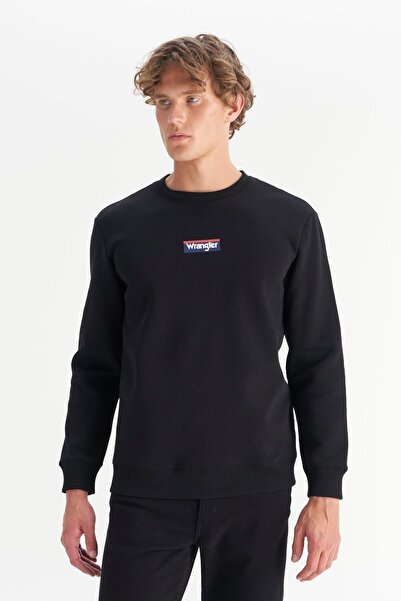 WRANGLER Regular Fit Normal Kesim Kapüşonlu İçi Polarlı Siyah Sweatshirt