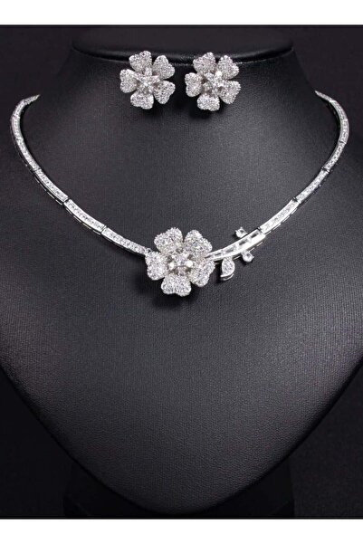 Generic قلادة زهرة جولاري زركونيا