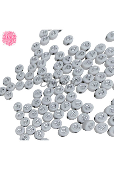 BRIDEIST WEDDING CO Silver Gilded P Letter Beads (50 Pieces)