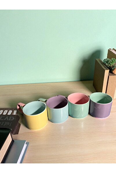 RİVO HOME DECOR طقم أكواب بورسلين 4 قطع 250 مل