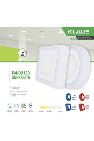 Klaus Panou Patrat Albastru 18+6W 1250Lm 6500K, KE36808 (20)