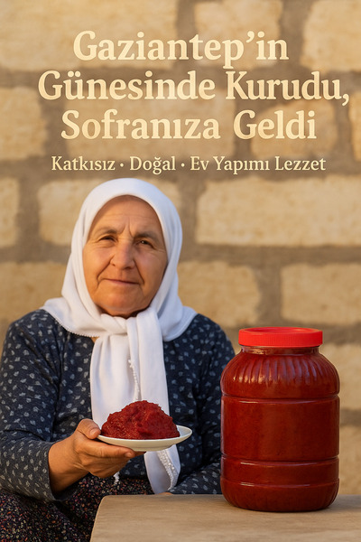 BİZİMHEKİM ŞİFA EVİ Gaziantep Güneşte Kurutulmuş Acı Biber Salçası 5 KG | Ev Yapımı Katkısız Doğal Köy Salçası