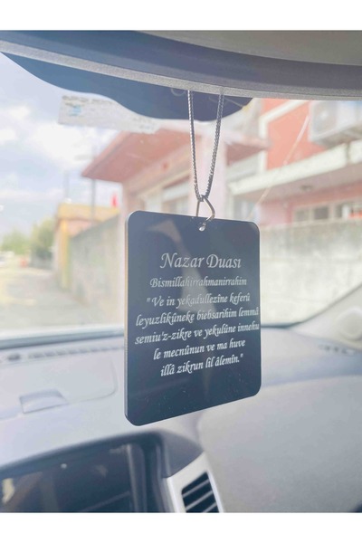eevren Siyah Pleksi Ayetel Kürsi Ve Nazar Dualı Araba Süsü Dikiz Aynası Süsü ...