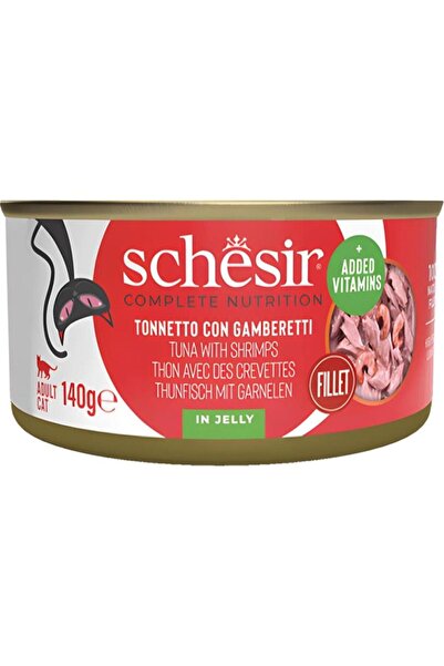 Schesir Tam ve Dengeli Ton Balığı ile Karidesli Jöle İçinde Kedi Konservesi 1...