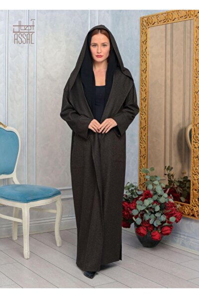 Elegant Brown balloon hooded cardigan