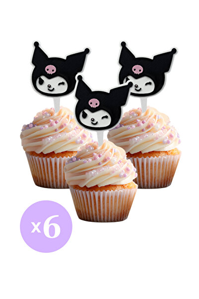 DECOROMA 6 Τεμάχια Διακοσμητικά Cupcake με θέμα το Kuromi (Γενέθλια) - Υλικό ...