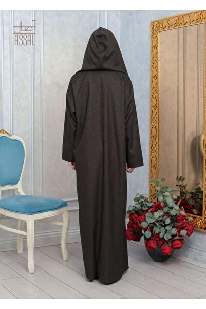 Elegant Brown balloon hooded cardigan