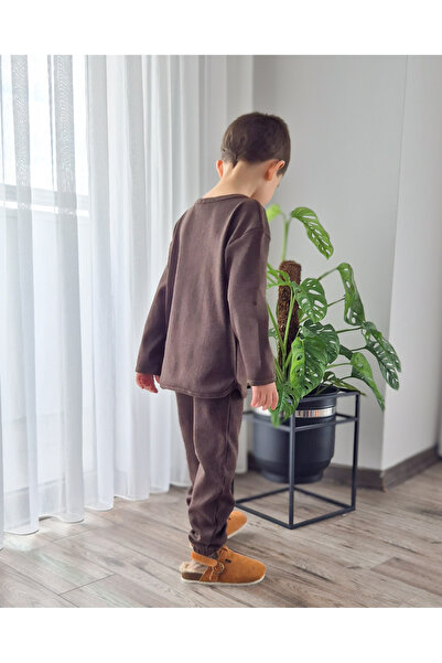 My Baby's World Palamut Embroidered Pocket Unisex Ribbed Stretchy Tracksuit Set (2-7 Years)