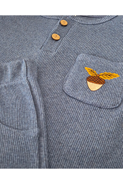 My Baby's World Palamut Embroidered Pocket Unisex Ribbed Stretchy Tracksuit Set (2-7 Years)