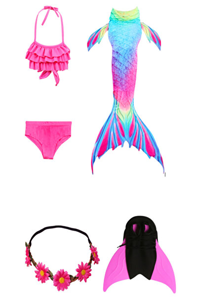 THK Σετ 5 τεμαχίων από κοστούμι γοργόνας Ariel THK®, που περιλαμβάνει τοπ, σλ...