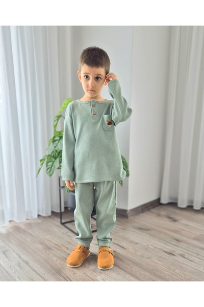 My Baby's World Palamut Embroidered Pocket Unisex Ribbed Stretchy Tracksuit Set (2-7 Years)