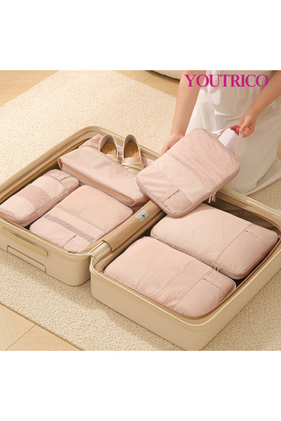 Youtrico مجموعة من 6 قطع من منظم حقائب السفر، مجموعة مكعبات التعبئة، حقيبة تخ...